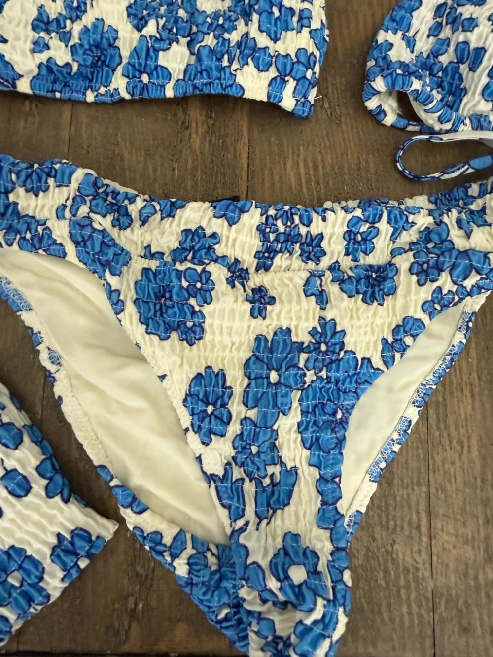 triangl swimwear Blue and White Floral Bikini